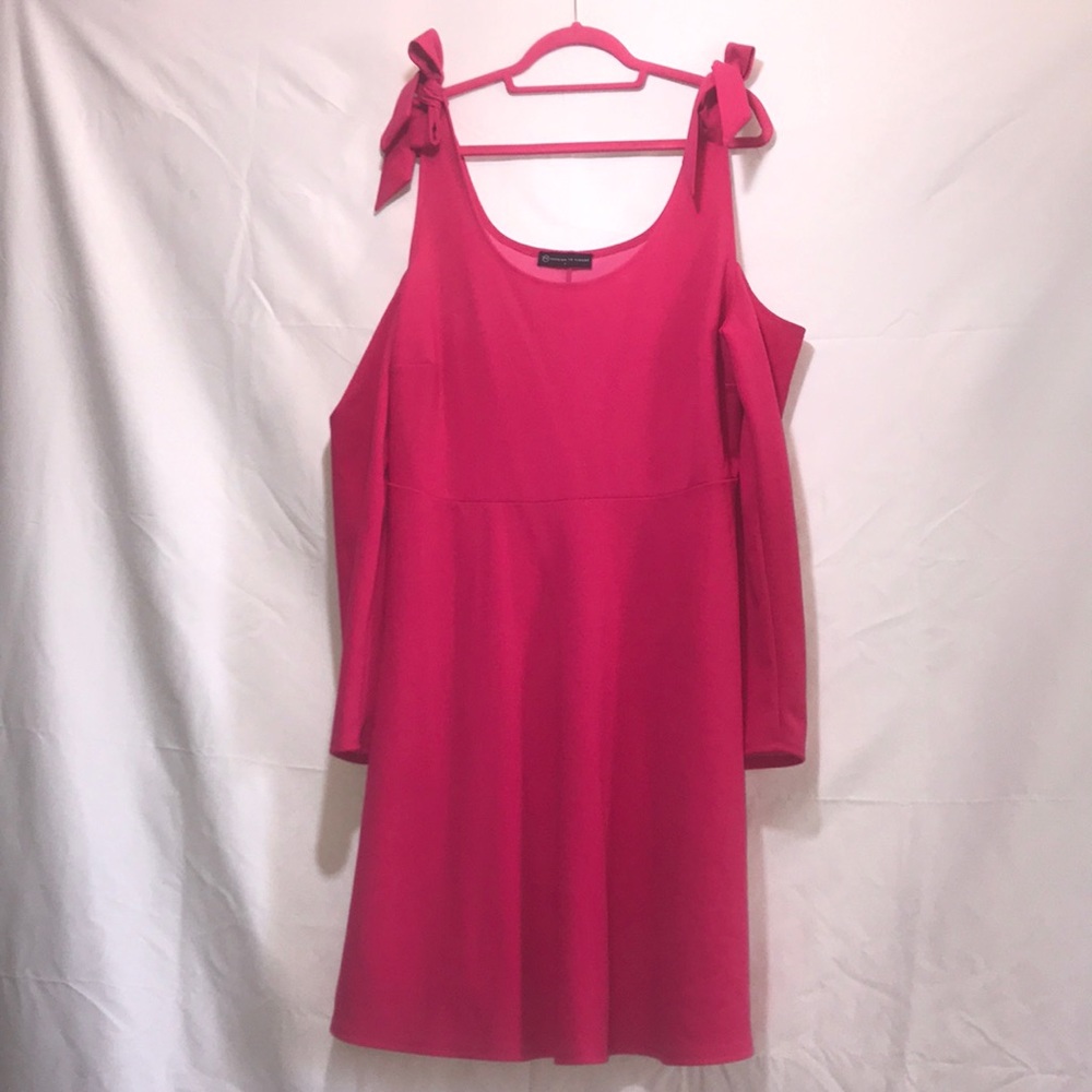 Hot Pink FTF Dress with Bows, Size 1X